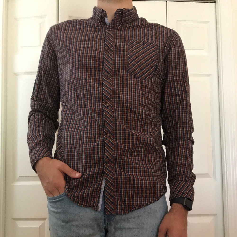 Billabong Long Sleeve Plaid Button Down